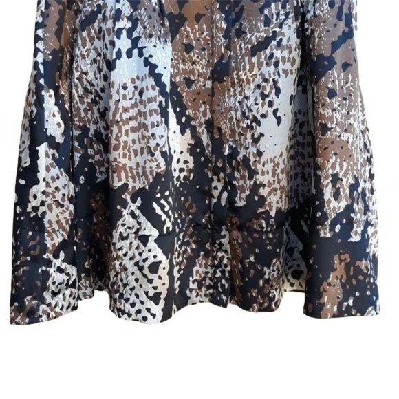 Vtg 90's Worthington Abstract Python Snake Satin Full Circle Skirt Pockets Sz 10 - Picture 5 of 11